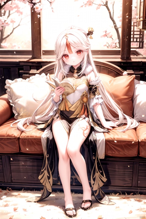  best_quality, extremely detailed details, loli,under_age,1_girl,solo,full_body,cute_face,pretty face,extremely delicate and beautiful girls,(beautiful detailed eyes), red_eyes,
ningguang (genshin impact) , long hair,white hair,hair stick,hair ornament,red eyes,jewelry, vision \(genshin impact\), chinese dress, tassel,bare shoulders, fur collar,fur trim,detached sleeves, leg tattoo,tattoo, pelvic curtain,sidelocks, 
wood_house,office,standing,working,reading,file_in_hand, ningguang (genshin impact)