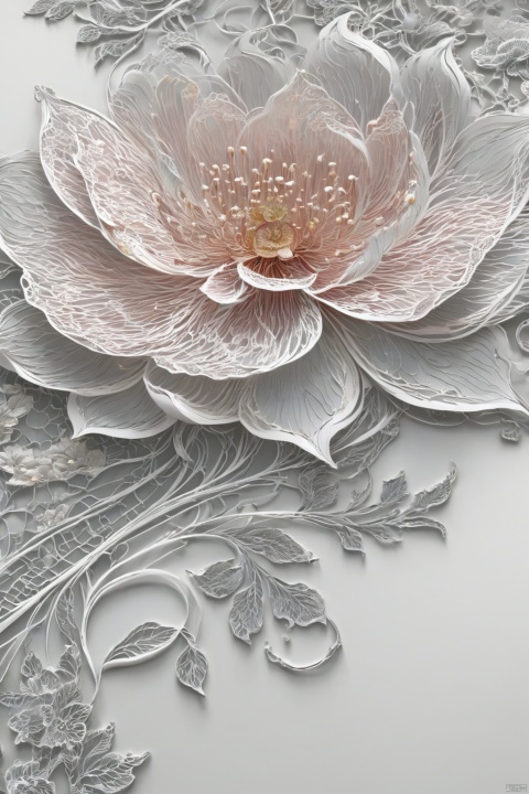  Beautiful flower, concept art, 8k intricate details, fairytale style, line art, lace