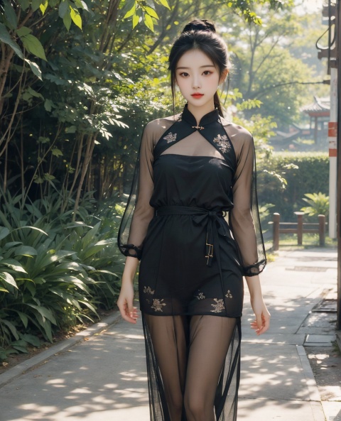 masterpiece,best quality,1girl, beautiful chinese girl, see-through, cambric garment,Color dress pattern,
nature, outdoors,looking at viewer,super fucking cool

