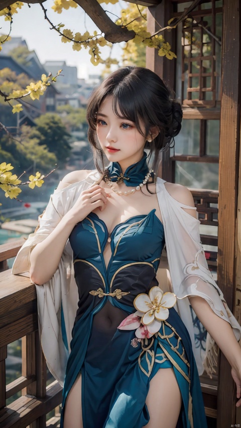  masterpiece,best quality,1girl,
ruanmei, 1girl, blue eyes, black hair, dress, chinese clothes, capelet, updo,bangs,
Plum blossom