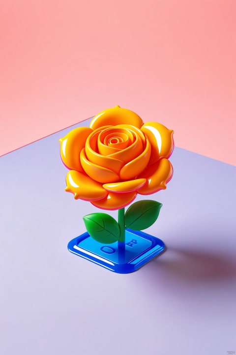 blurry foreground with text "520PP",
top angle, a logo pop out from the flat background, logo design like a Rose, cartoonish, in the material of inflated plastic, 3D cartoon illustration, 3D, pixar, minimalist,
