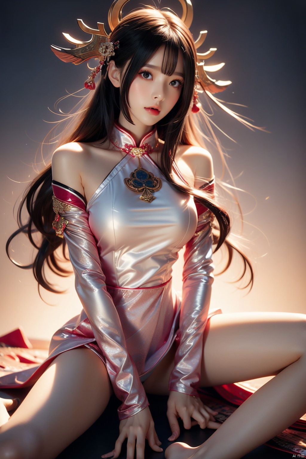  a 18 yo girl, ,anatomically correct ,full body shot,yae miko,bare shoulders,1girl,pink long hair,hair ornament,japanese clothes,ribbon trim,detached sleeves,nontraditional miko,jewelry,masterpiece,Best quality, her legs open up,show us her ***** clearly.Torii background,(Natural skin texture,ultra-realistic realism,the soft light, sharp),masterpiece, best quality, best shadow,official art, unity 8k wallpaper, ultra detailed,zentangle, mandala, tangle,entangle
,yuyao,Leg,汉服,girl,2girls,1 girl,raiden shogun,1girl,tomoe \(symbol\),yae miko,pinke hair,long hair,fox ears,sssr