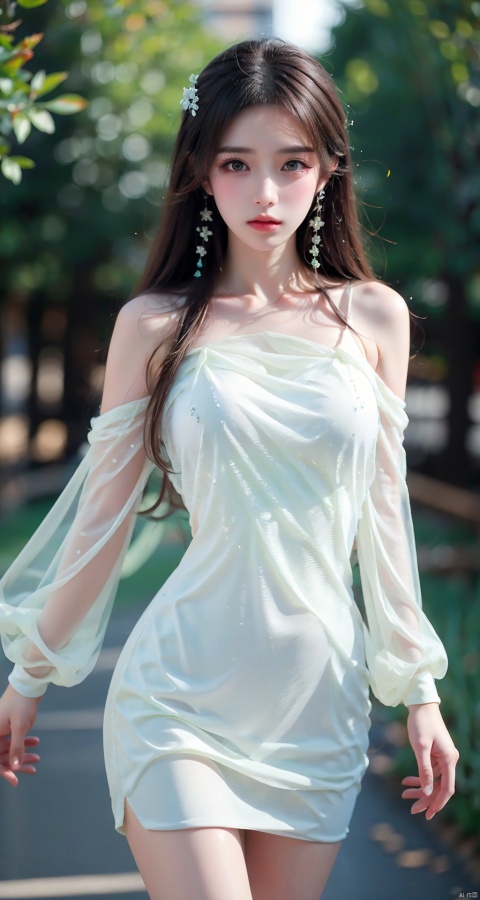  DaoTeGC,white dress,Epic CG masterpiece,hdr,dtm,8K,ultra detailed graphic tension,dynamic poses,stunning colors,3D rendering,surrealism,cinematic lighting effects,realism,00 renderer,super realistic,super vista,HD,DaoTeGC,jewelry,flower,detached sleeves,floating hair,white dress, Hanama wine, midjourney, BJ_Violent_graffiti, yunqing, 30710