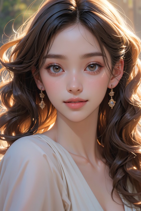 Peerless beautiful girl, exquisite facial features, cute, charming, smiling, official art, medium shot, high-resolution, wavy, mottled sunlight, extremely high resolution, wallpaper, adding details, enhancing clarity, enhancing details, Girl