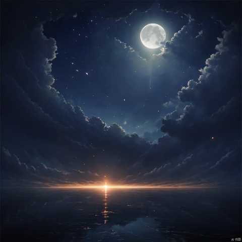 Template under night, The sky with stars, with the moon hanging high, creating a tranquil and serene atmosphere. Tiny wind and cloud. Ultra resolution., colorgalaxy, jingjing, yiji