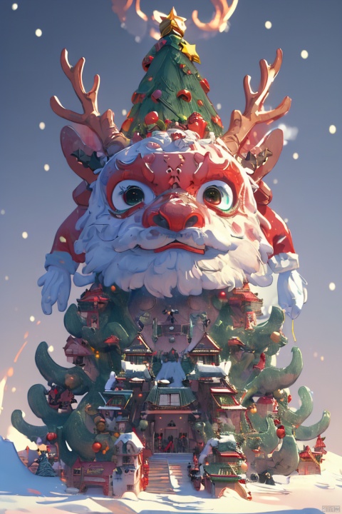 (((masterpiece))), high quality, extremely detailed, 4K, 8K, (cyberpunk city:1.3), (christmas tree:1.3), (present box:1.2), no human, super fine illustration, real photo, line art, approaching perfection, insanely detailed, concept art, epic, cinematic. Unreal engine 5,ink, Chinese dragon