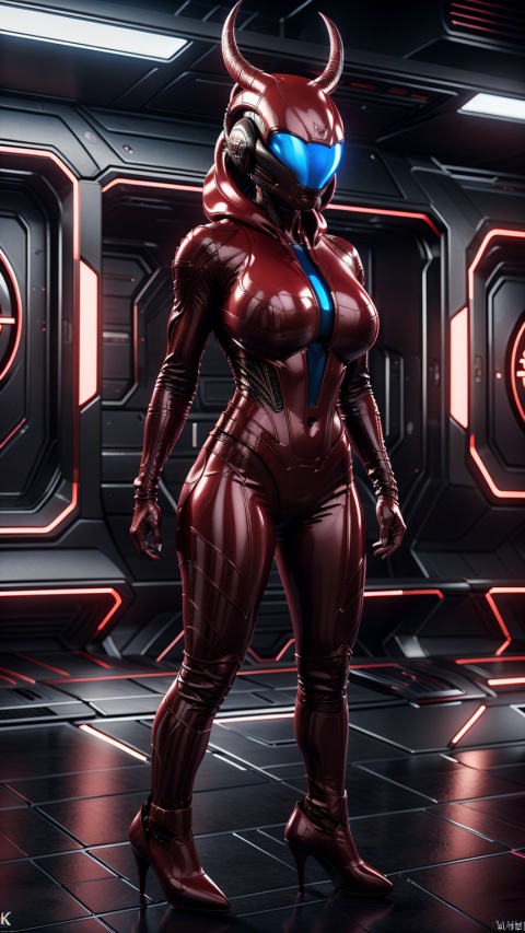  masterpiece, best quality, masterpiece,best quality,official art,extremely detailed CG unity 8k wallpaper,1girl,solo, long hair, brown hair,high heels, full_body(1.5),fully_dressed,crystal_dress, fantasy art,Alien astronauts, Tight latex clothing, MUSCULAR FEMALE, BY MOONCRYPTOWOW, red skin Devil girl with horns and tail