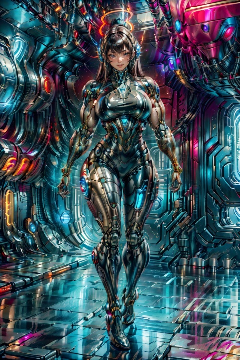  masterpiece, best quality, masterpiece,best quality,official art,extremely detailed CG unity 8k wallpaper,1girl,solo, long hair, brown hair,high heels, full_body(1.5),fully_dressed,crystal_dress, fantasy art,Alien astronauts, Tight latex clothing, MUSCULAR FEMALE, BY MOONCRYPTOWOW, red skin Devil girl with horns and tail,HALO, EXTREMELY MUSCULAR,PHYCHEDELIC,CYBERPUNK ROBOT,TOMBOY_FITV2,CYBERPUNK ROBOT