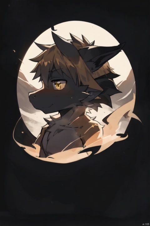  dark silhouette of an ethereal shadow of a dragon | appearing in the mist | chiaroscuro | dark golden palette | 8K; darkness; shadow silhouette, furry, shota, qzhsws