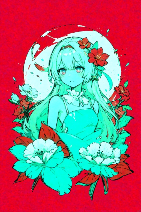  1girl, long hair, flower, Lisianthus, in the style of red and light azure, dreamy and romantic compositions, red, ethereal foliage, playful arrangements, fantasy, high contrast, ink strokes, explosions, over exposure, purple and red tone impression, abstract, whole body capture, ,
, 1girl, liuying, shota,red background