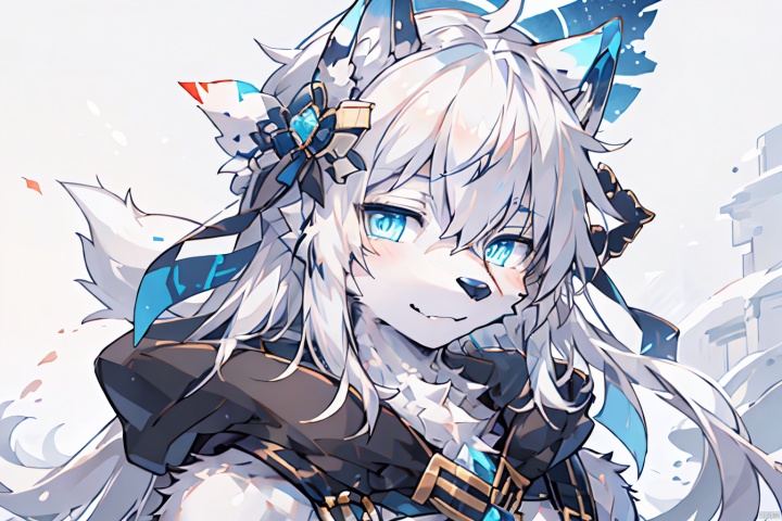  1man,Correct body structure,Correct finger structure,Correct pupil structure,single person, white fur, wolf, white hair, long hair,bluepupils,nj5furry
**,贞操锁,雄性,性奴隶