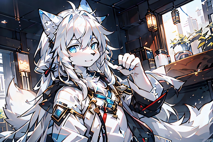  1man,Correct body structure,Correct finger structure,Correct pupil structure,single person, white fur, wolf, white hair, long hair,bluepupils,nj5furry
**,贞操锁,雄性,性奴隶