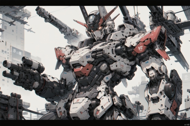  mecha,Red & Black,Timeless Warrior,Metallic Texture,
Sci-Fi Futurism,Cyberpunk Style,The Super Dimension Fortress Macross,
render,technology, (best quality) (masterpiece), (highly in detailed), 4K,Official art, unit 8 k wallpaper, ultra detailed, masterpiece, best quality, extremelydetailed,CG,lowsaturation,asstyle,lineart,黑白画,Tyrant mecha, shota