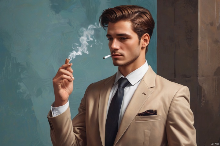  Respectful man with clean habits, no smoking or drinking, elegant and refined, digital painting, positive social circle, gender equality theme, modern urban backdrop.