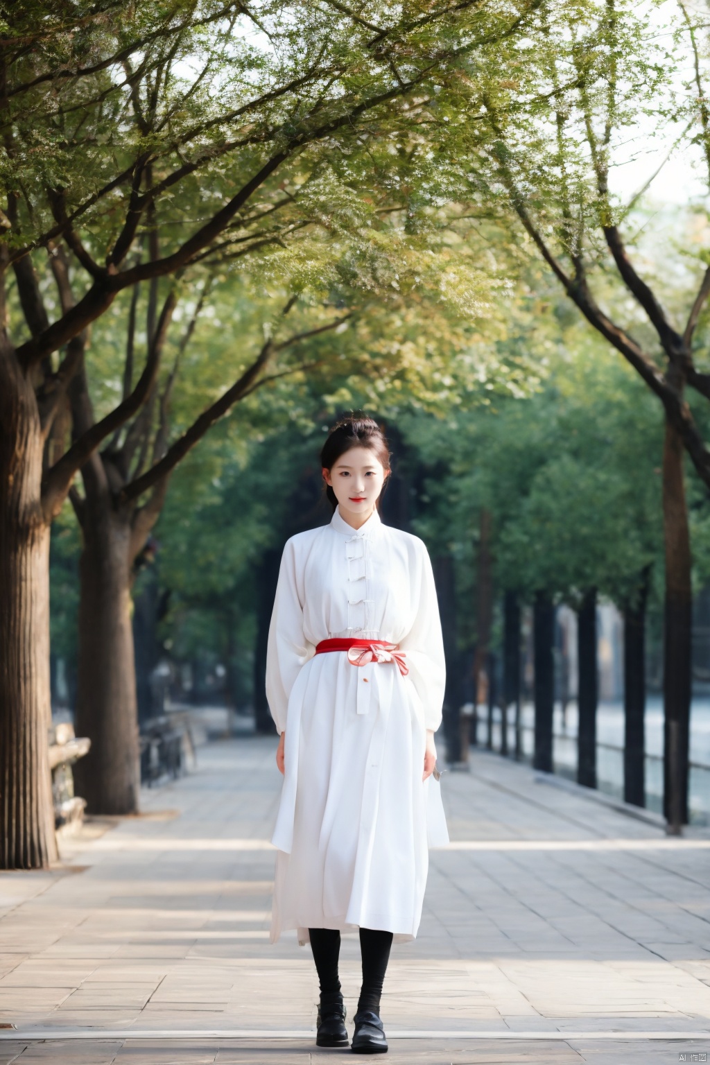  a girl,xianjing,hanfu,crane,full body