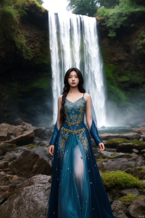  enchanting fantasy world, young Asian sorceress conjuring magical energy orbs, surrounded by mystical floating crystals and vibrant flora, a cascading waterfall in the background, a shimmering ethereal glow illuminating the scene, captured with a Sony A7III camera, 50mm lens, creating a sense of wonder and magic, composition focusing on the sorceress’s intricate gestures and spellcasting, in a style inspired by concept art for fantasy games, Asian girl, poakl ggll girl, ((poakl))