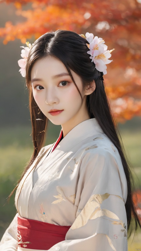  arien_hanfu,1girl, solo, flower, long hair, black hair, hair ornament, (big breasts:1.39),hair flower, blue eyes, floral print, chinese clothes, hanfu,looking at viewer, detached sleeves, upper body, white flower, parted lips, pink dress, pink flower, china dress, bare shoulders, blush, red flower, eyelashes, white dress, lips, sleeveless, parted bangs, grey background, gongzhuqie, neon_dress,huansha, glowing,lens flare,big leaf,plant, wind, chang,(big breasts:1.5),
