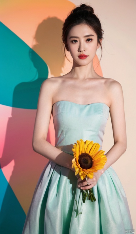  woman, flower dress, colorful, darl background,flower armor,green theme,exposure blend, medium shot, bokeh, (hdr:1.4), high contrast, (cinematic, teal and orange:0.85), (muted colors, dim colors, soothing tones:1.3), low saturation, 1girl,beiying