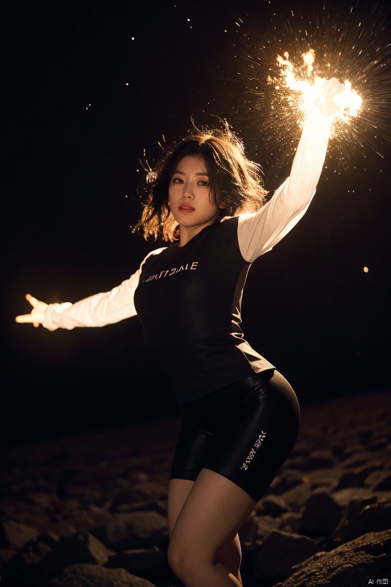  simple_background
,wearing Lycra, Black hair styled as Shaggy, at Nighttime, Very wide view, Classical, Beautifully Lit, pinhole lens, halftone texture, "Stars ignite the night, celestial flames dancing across the heavens, igniting dreams in our hearts.
