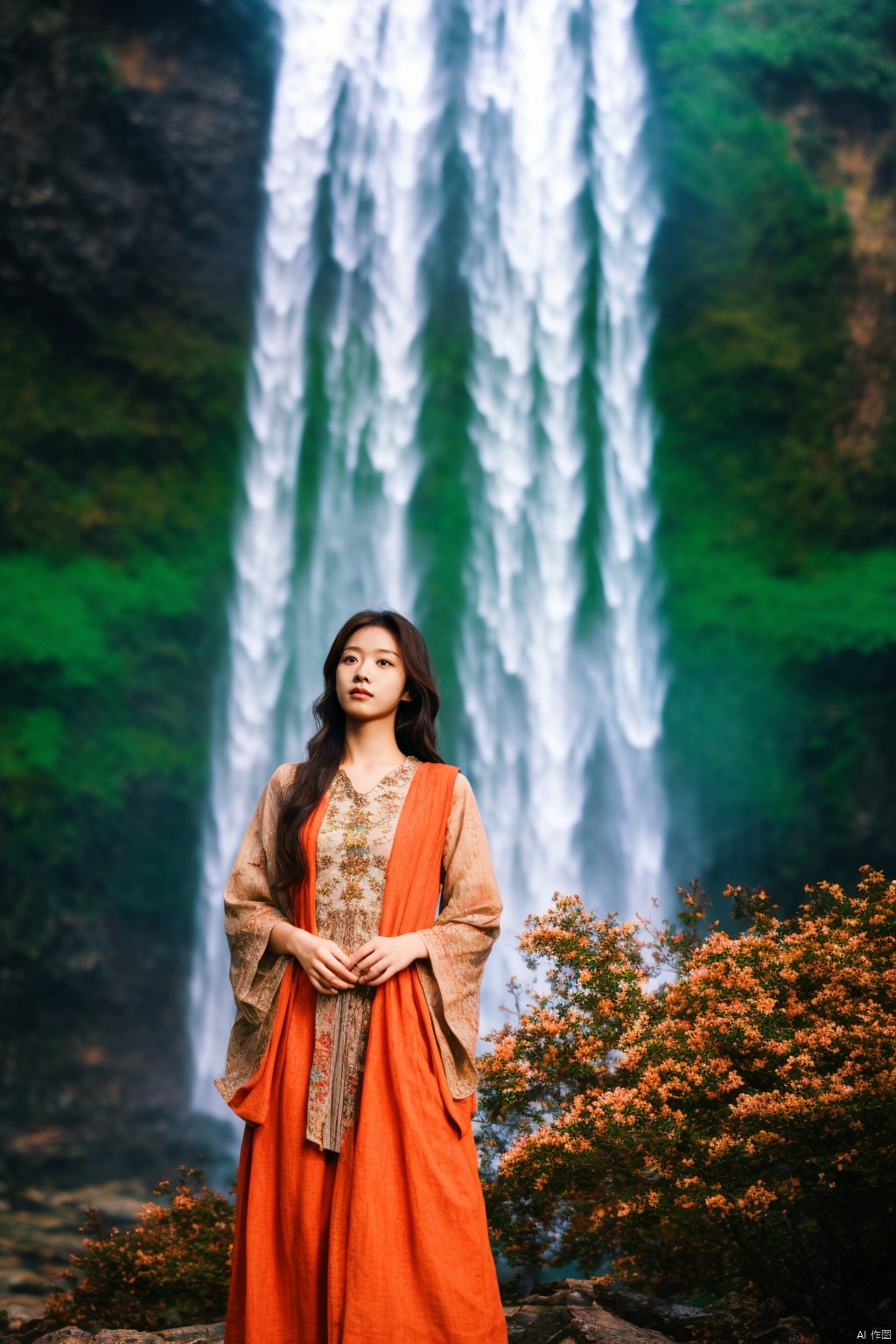  enchanting fantasy world, young Asian sorceress conjuring magical energy orbs, surrounded by mystical floating crystals and vibrant flora, a cascading waterfall in the background, a shimmering ethereal glow illuminating the scene, captured with a Sony A7III camera, 50mm lens, creating a sense of wonder and magic, composition focusing on the sorceress’s intricate gestures and spellcasting, in a style inspired by concept art for fantasy games, Asian girl, poakl ggll girl, ((poakl))