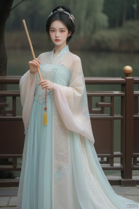  Realistic,masterpiece,best quality,ultra detailed,official art,beauty and aesthetics,detailed,intricate,highly detailed,1girl,chinese girl,solo,Magic sticks,grimoires,highlydetailed,delicatecountenance,fancy,glassytexture,accessory,gown,crush,手拿着一把古风伞