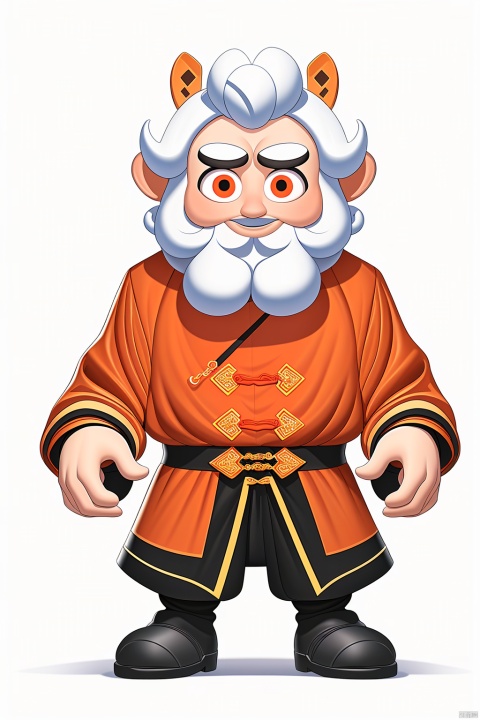  man, lucky god, cartoon style, white background, guzhuang