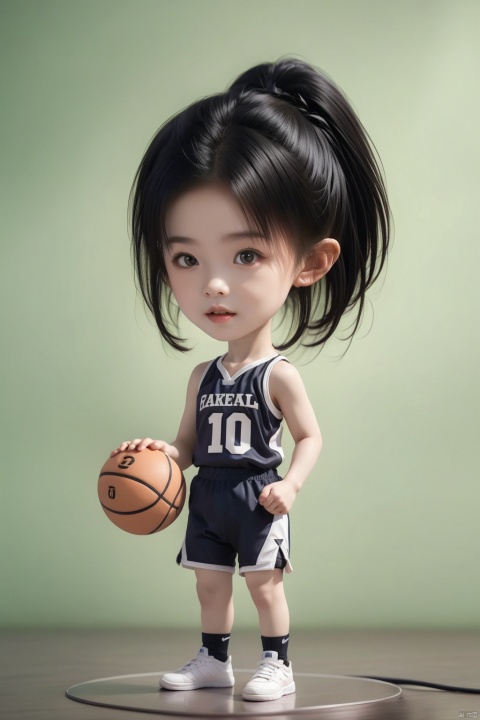  1girl,chibi,shouban,,,basketball hall,no. 11 jersey,beautiful lights,very short hair,