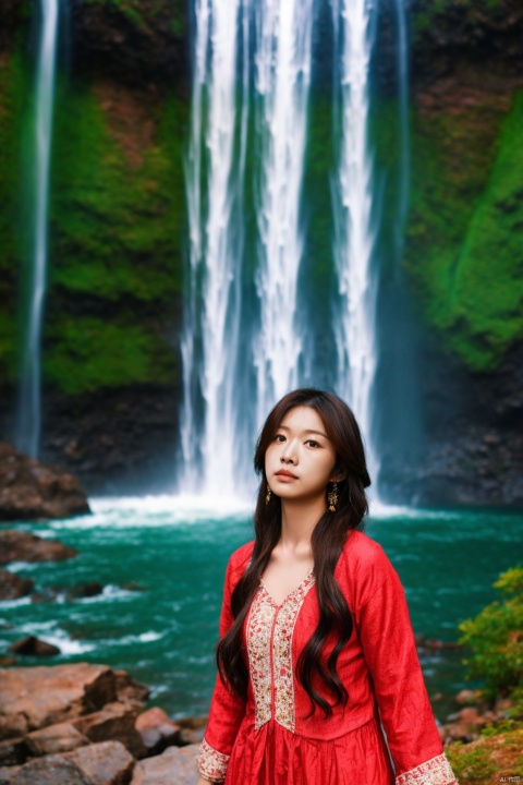  enchanting fantasy world, young Asian sorceress conjuring magical energy orbs, surrounded by mystical floating crystals and vibrant flora, a cascading waterfall in the background, a shimmering ethereal glow illuminating the scene, captured with a Sony A7III camera, 50mm lens, creating a sense of wonder and magic, composition focusing on the sorceress’s intricate gestures and spellcasting, in a style inspired by concept art for fantasy games, Asian girl, poakl ggll girl, ((poakl))