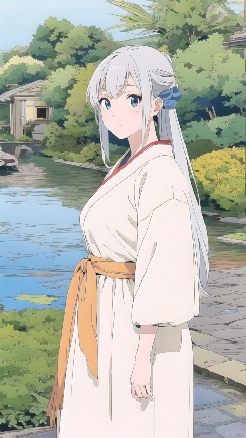  blue ru_qun,best_quality,head,original_outfit,hanfu,clear details,masterpiece, best_quality, clear details,1girl,garden background,, butterfly on finger,blue eyes,white hair,long hair,big eyes ,yuzu,liquid clothes,girl,Anime,azur lane, Chinese style, best quality, Apricot eye