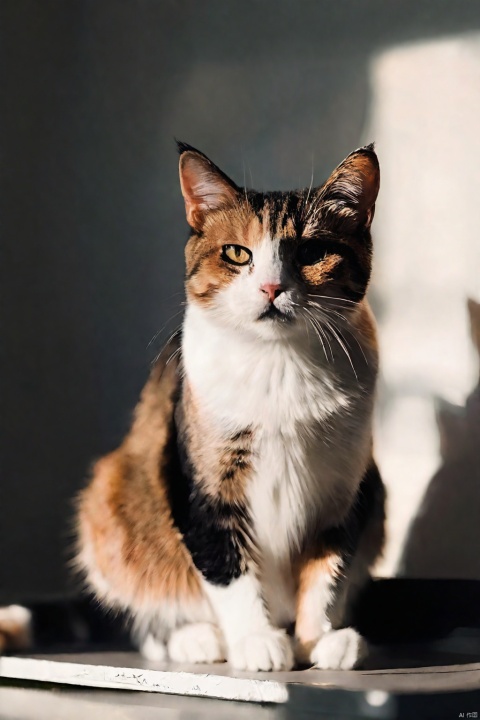  Flat 2D Art of photograph,short lighting,Sony A7,key light,800mm lens,soft light,Low shutter,Light,Indirect light,F/1.8,Gel lighting,Circular polarizer,Sakura Zulu Omar Little Manx Cat hybrid,Abhorrent hair styled as Long layers,Iphone X,simple flat color,2-dimensional,Flat 2D Art Style,