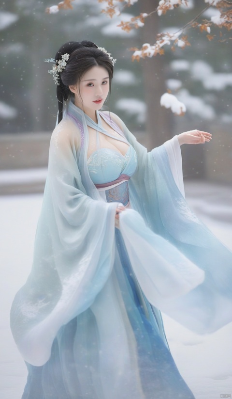  arien_hanfu,1girl,half,(Masterpiece:1.2), best quality, arien_hanfu, 1girl, (falling_snow:1.3), looking_at_viewer, , (big breasts:1.5), hand101
