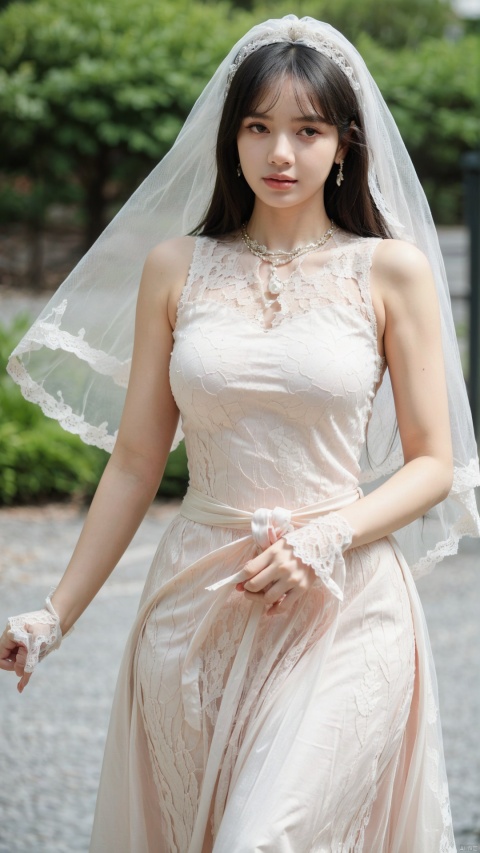  (beautiful, best quality, high quality, masterpiece:1.3)
,solo, solo focus,
huge breasts,Oval face, Water snake waist, big tits,big eye,
(green lace wedding dress:1.39), veil, wedding gloves, holding flowers,Crystal Earring, Crystal Necklace,
(no background),18yo girl, 1girl, Joey Wong