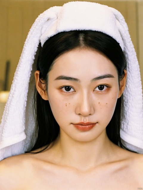  best quality, woman bath tub, close-set eyes, scanned photo, cute chinese girl, facial mark, without makeup, bukkake, effect, towel head, 30 years old, angel face,best quality,masterpiece,