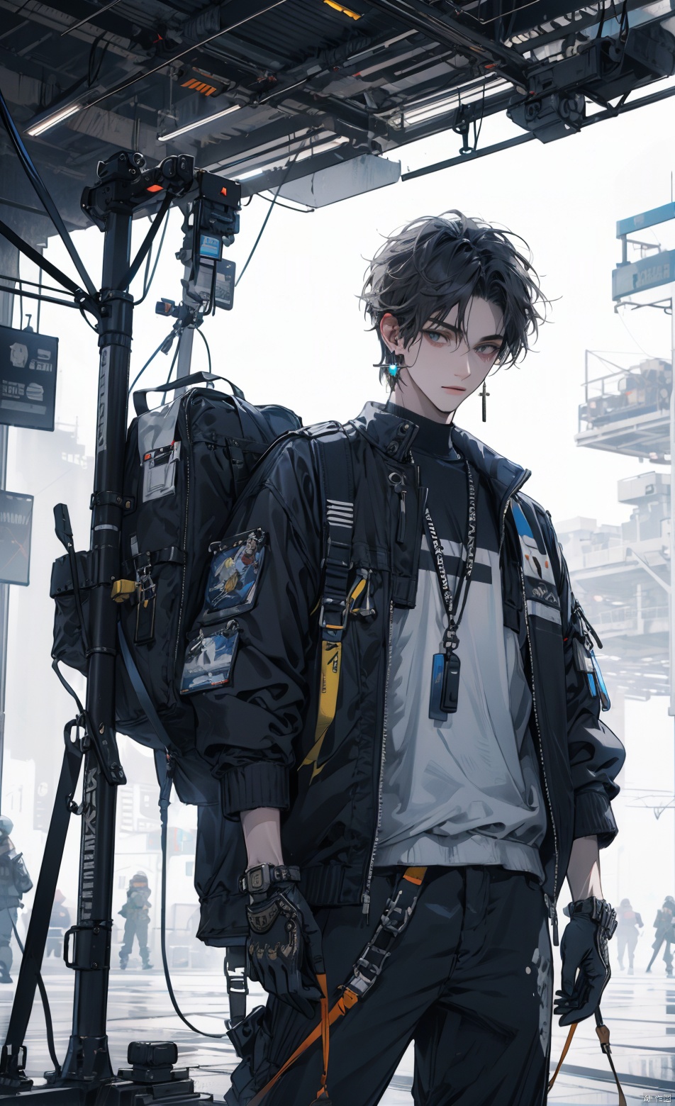  super realistic,best quality,insane details, intricate details, hyperdetailed, hyper quality, high detail, ultra detailed, Masterpiece,depth of field, Ultra High Quality, (masterpiece:1.2), best quality,realistic,midjourney,1boy, gloves, male focus, jewelry, holding pistol, background, looking at viewer,moon, single earring, pants, solo, Male focus,special forces,pool,