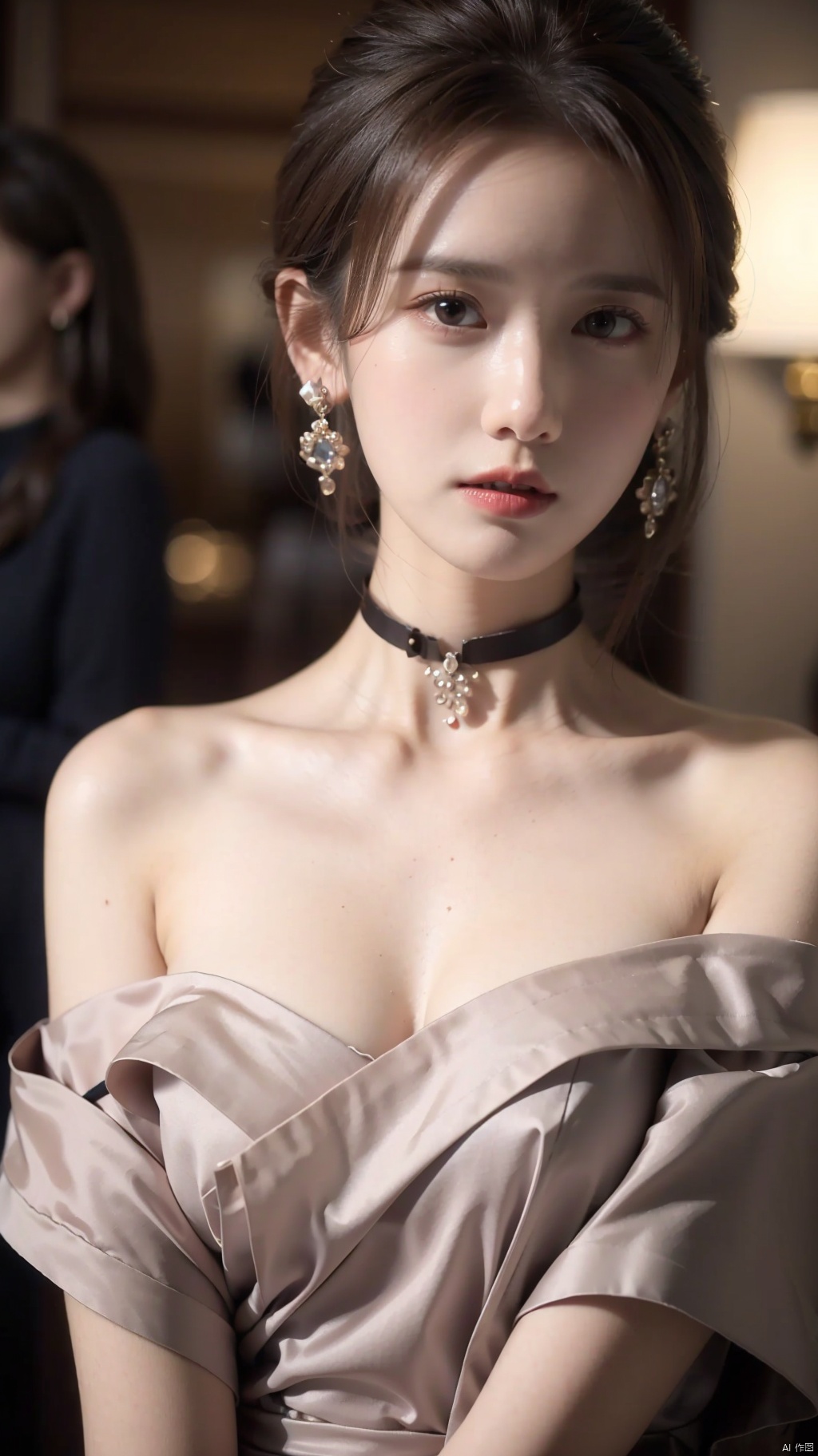  Masterpiece,Ultimate,A girl,silk,cocoon,spider web,Solo,Complex Details,Color Differences,Realistic,Moderate Breath,Off Shoulder,Eightfold Goddess,Hair Above One Eye,Earrings,Sharp Eyes,Perfect Fit,Choker,Dim Lights,cocoon,transparent,jiBeauty,yifu,wangyushan,upper_body,chinese_clothes,background_sky,no hair on eye,looking_at_viewer,facing_viewer,front-view,do not tilt,do not bias,no leap.