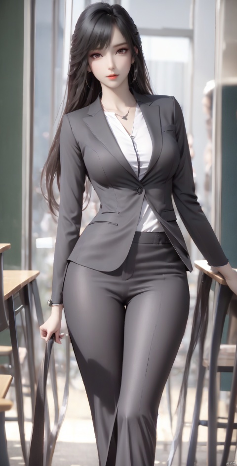 ,long legs,business suit,teacher,classroom