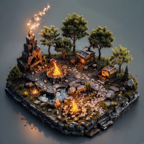  autumn,autumn leaves,breathing fire,burning,bush,campfire,cooking,explosion,faux figurine,fire,flame,forest,grass,log,molten rock,nature,no humans,palm tree,plant,smoke,sunset,torch,tree,water