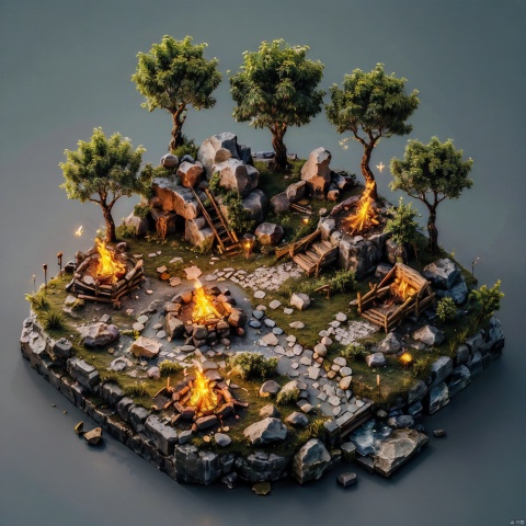 spring,spring leaves,breathing fire,burning,bush,campfire,cooking,explosion,faux figurine,fire,flame,forest,grass,log,molten rock,nature,no humans,palm tree,plant,smoke,sunset,torch,tree,water