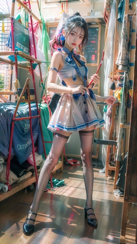 Super long legs, 1 girl, standing,
Professional studio, integrated short skirt,t,yuzu,pantyhose,sssr,白色**