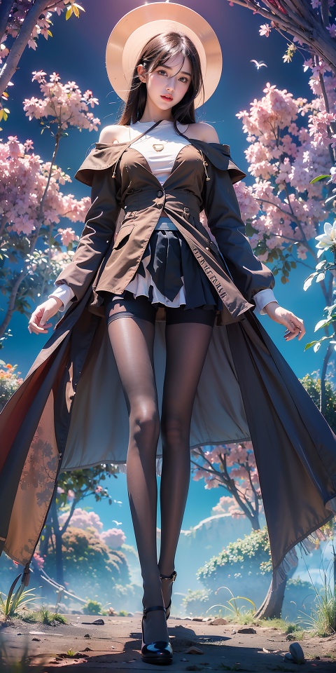  Best quality,masterpiece,ultra high res,(photorealistic:1.4),raw photo,(a 18-year-old girl),in the dark,deep shadow,low key,cold light,blush,(thigh gap:1.3),Professional studio, integrated short skirt,pantyhose,Trendy outfits