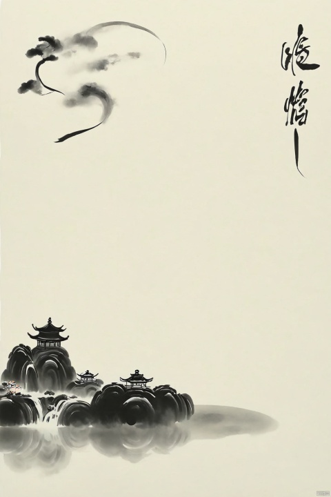 （Tai Chi eight diagrams：1.35）, Yin fish, minimalist ink painting