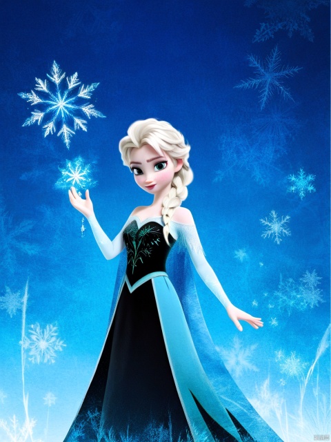  1girl,Frozen Elsa,2.5D,cosplay, light blue theme,silhouette,abstract,