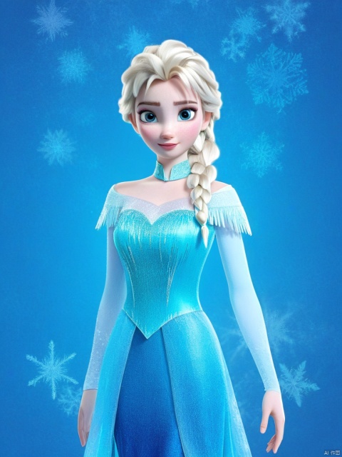  1girl,Frozen Elsa,c4d,cosplay, light blue theme,silhouette,abstract,