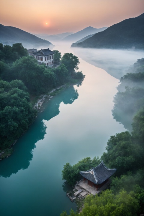 In Ganzhou, Yu Gutan overlooks the tranquil Gan River, a scene captured in surreal photography. Ethereal mists dance upon the water's surface, blending reality with dreams. Amidst this serene ambiance, history whispers secrets of bygone eras.