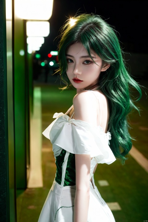  ultra wide field, ultra dynamic lighting amazing shadows, Deep photo,depth of field,shadows,
hubggirl, messy hair,dark,nighttime,dark photo,grainy,dimly lit,shot on RED camera,harsh camera flash, green hair,white_marble_glowing_skin,white backless_dress, hubg_jsnh