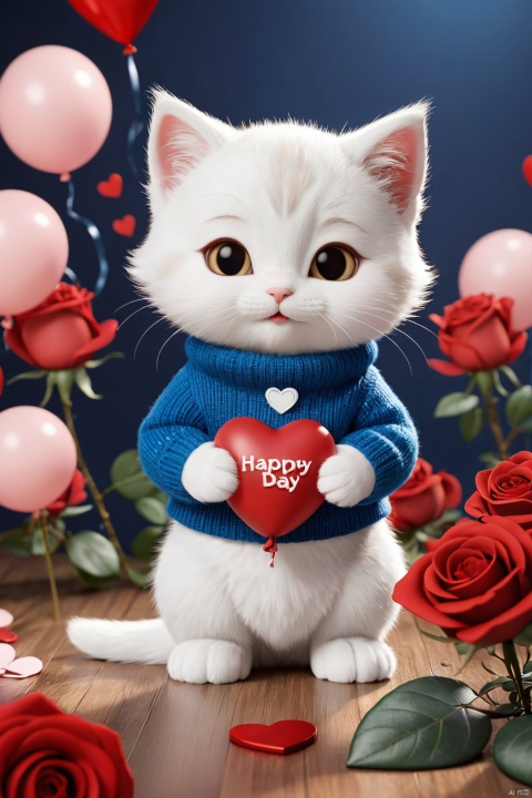  professional 3d model,anime artwork pixar,3d style,good shine,OC rendering,highly detailed,volumetric,dramatic lighting,

A warm and vibrant 3D rendering of a chibi cute furry white kitten wearing a red sweater and matching blue sneakers. He held a bouquet of roses and a heart-shaped balloon with ((( "Happy Mother's Day" )))written in elegant fonts. The little hearts surrounding it add to the sweetness of the scene. The snowy background, warm colors, and cozy atmosphere create a feeling of happiness and love. Meticulous attention to detail and attention to typography make it a captivating poster or photo, perfect for brightening any space.

beautiful colorful background,very beautiful,masterpiece,best quality,super detail,anime style,key visual,vibrant,studio anime, 