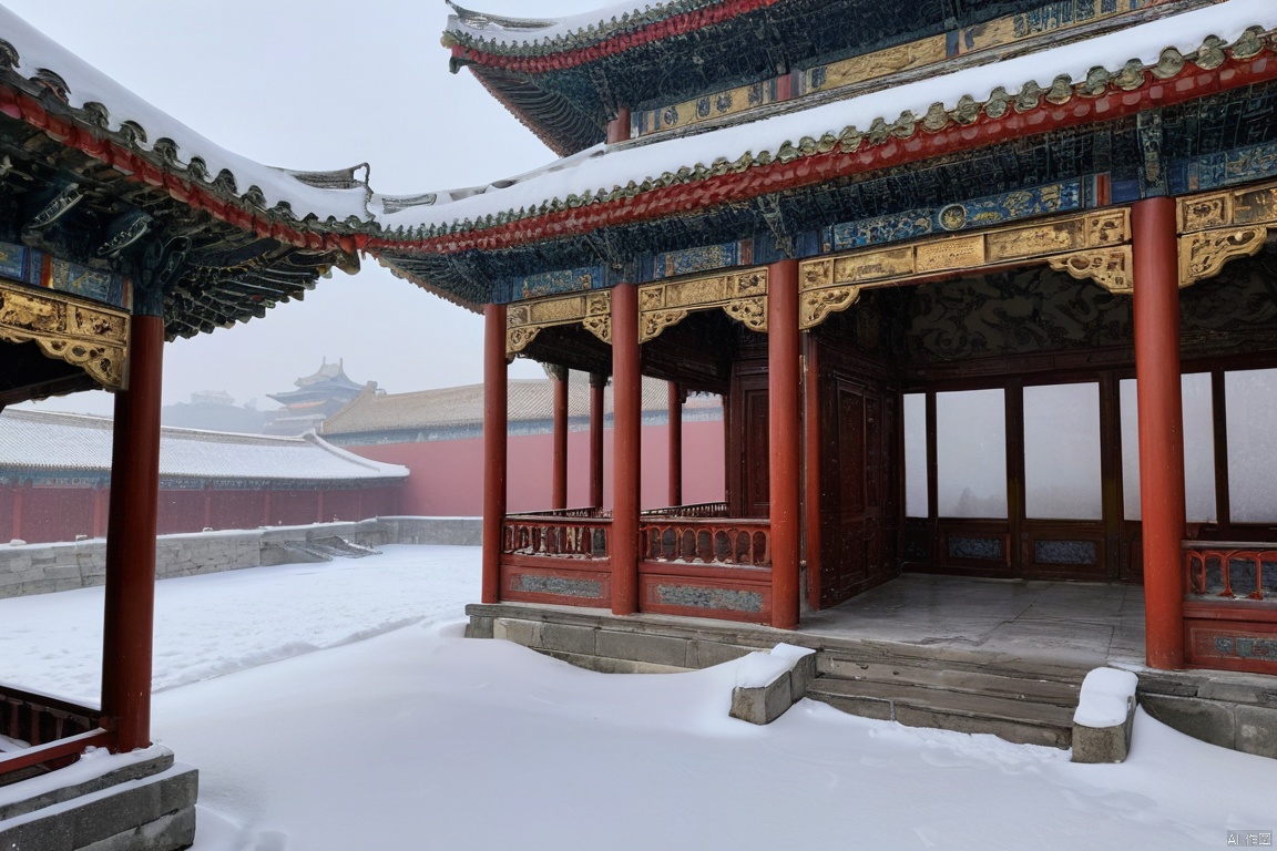 Beijing's Forbidden City, blanketed in snow, exudes a serene majesty. As the flakes fall softly, ancient walls and intricate roofs shimmer. Amidst the tranquility, history whispers secrets of dynasties past.