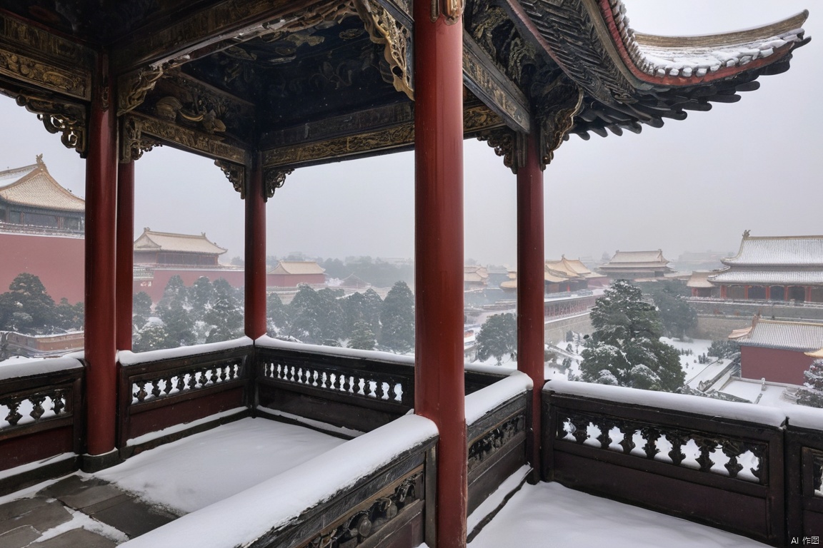 Beijing's Forbidden City, blanketed in snow, exudes a serene majesty. As the flakes fall softly, ancient walls and intricate roofs shimmer. Amidst the tranquility, history whispers secrets of dynasties past.