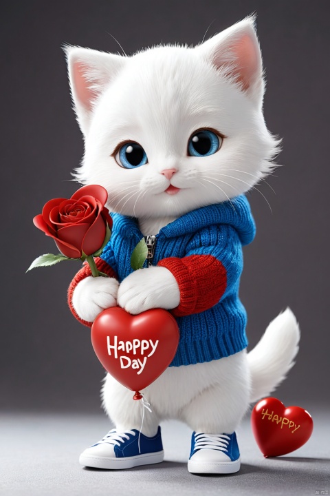 professional 3d model,anime artwork pixar,3d style,good shine,OC rendering,highly detailed,volumetric,dramatic lighting,

A warm and vibrant 3D rendering of a chibi cute furry white kitten wearing a red sweater and matching blue sneakers. He held a bouquet of roses and a heart-shaped balloon with ((( "Happy Mother's Day" )))written in elegant fonts. The little hearts surrounding it add to the sweetness of the scene. The snowy background, warm colors, and cozy atmosphere create a feeling of happiness and love. Meticulous attention to detail and attention to typography make it a captivating poster or photo, perfect for brightening any space.

beautiful colorful background,very beautiful,masterpiece,best quality,super detail,anime style,key visual,vibrant,studio anime