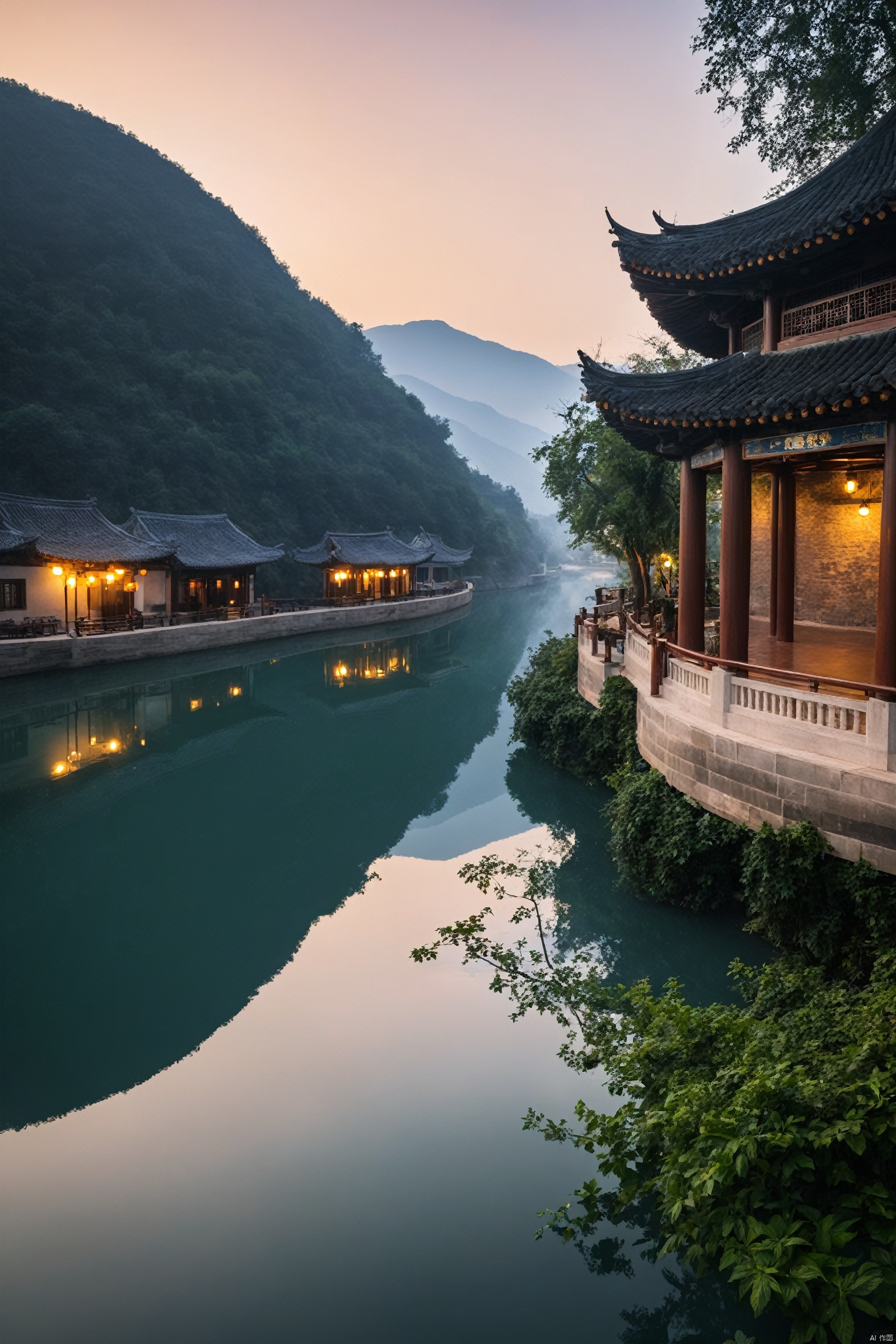 In Ganzhou, Bahjing Terrace offers a surreal view of the tranquil Gan River, captured in ethereal photography. Reflections dance upon the water's surface, blending reality with dreams. Amidst this serene ambiance, history whispers secrets of bygone eras.